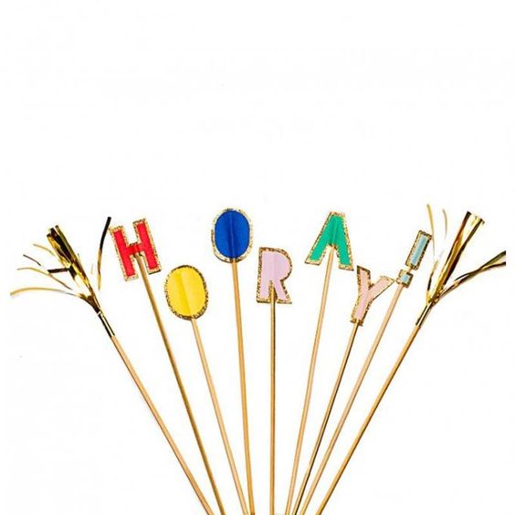Meri meri hooray! cake topper