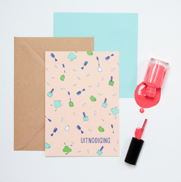 Hello August Party invitations make-up