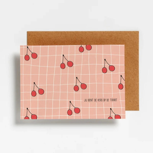 Wenskaart - Jij bent de kers op de taart