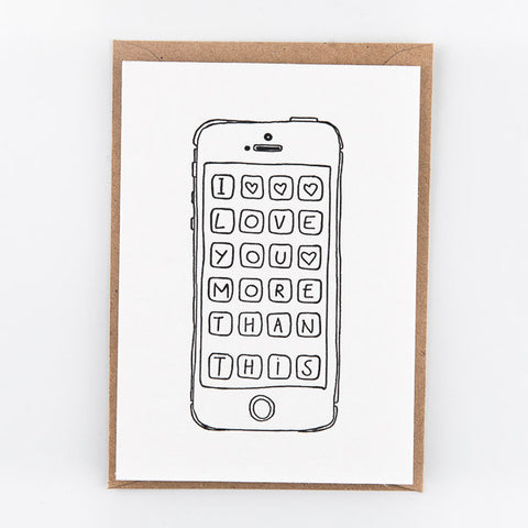 studio flash I love you more than my smartphone wenskaart