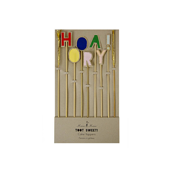 Meri meri hooray! cake topper